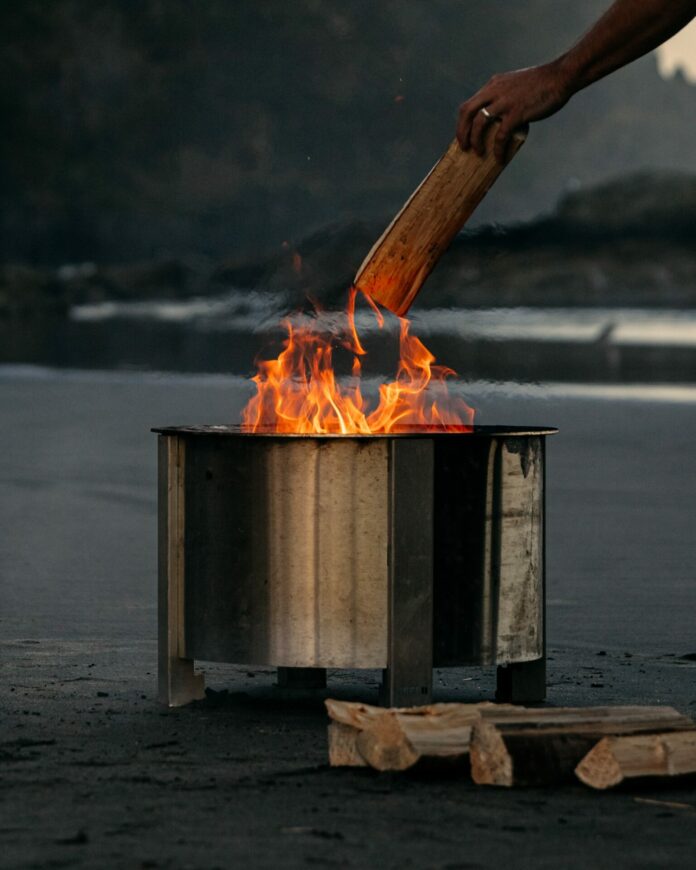 Breeo Smokeless Fire Pit on a Beach