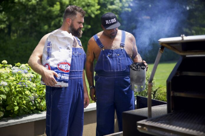 Jason Kelce and Vince Wilfork Grilling with Kingsford