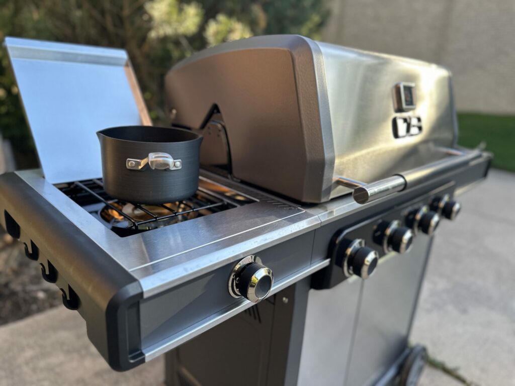 Charbroil Commercial Series Gas Grill - Side Burner Cooking