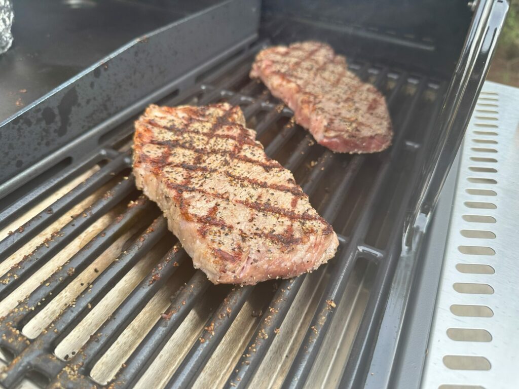 Charbroil Commercial Series Gas Grill - Steaks Next to Griddle