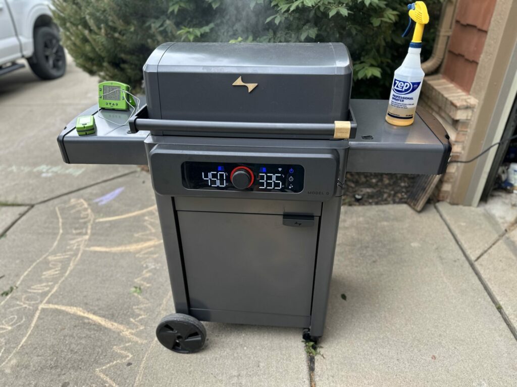 Current Backyard Model G Electric Grill Cooking Ribs