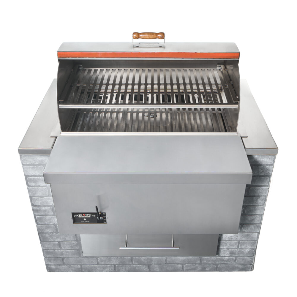 Pitts & Spitts Built-In Pellet Grill Lid Open