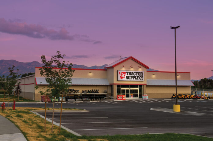 Tractor Supply Storefront at Sunset