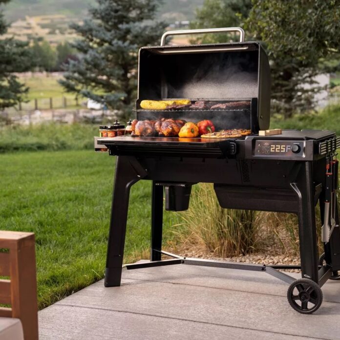 Traeger Woodridge Pellet Grill Outside Angle